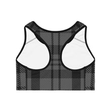 Load image into Gallery viewer, Sports Bra Black Tartan