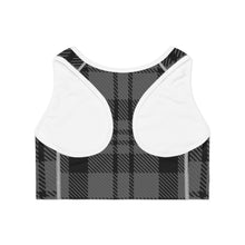 Load image into Gallery viewer, Sports Bra Black Tartan
