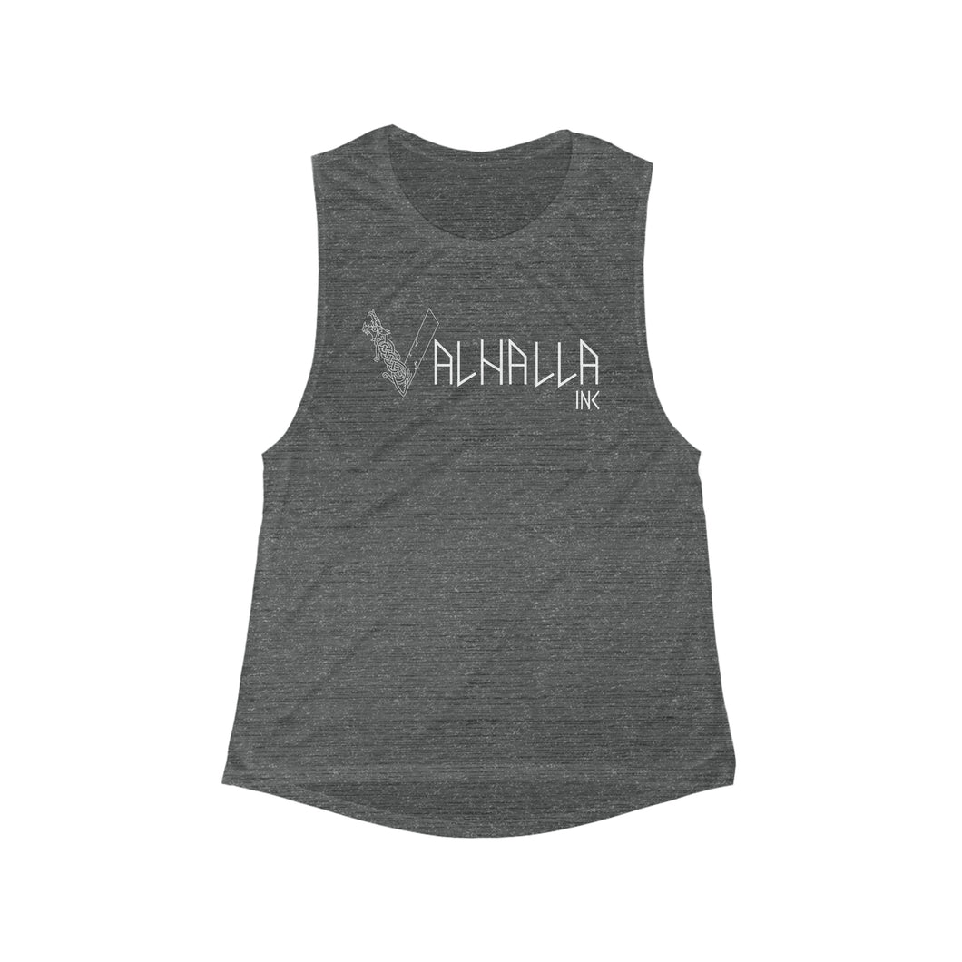 Women's Flowy Scoop logo Tank